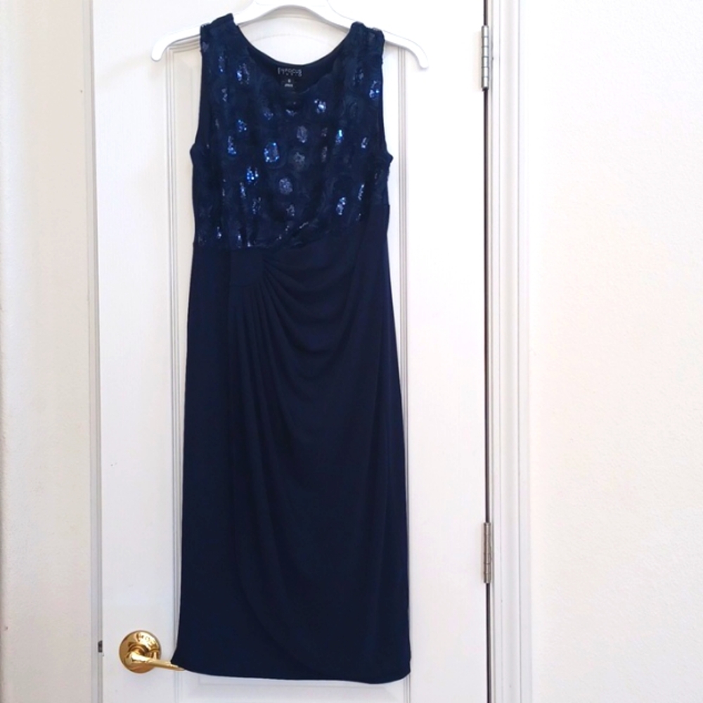 Navy Blue Sequined Cocktail Dress!
